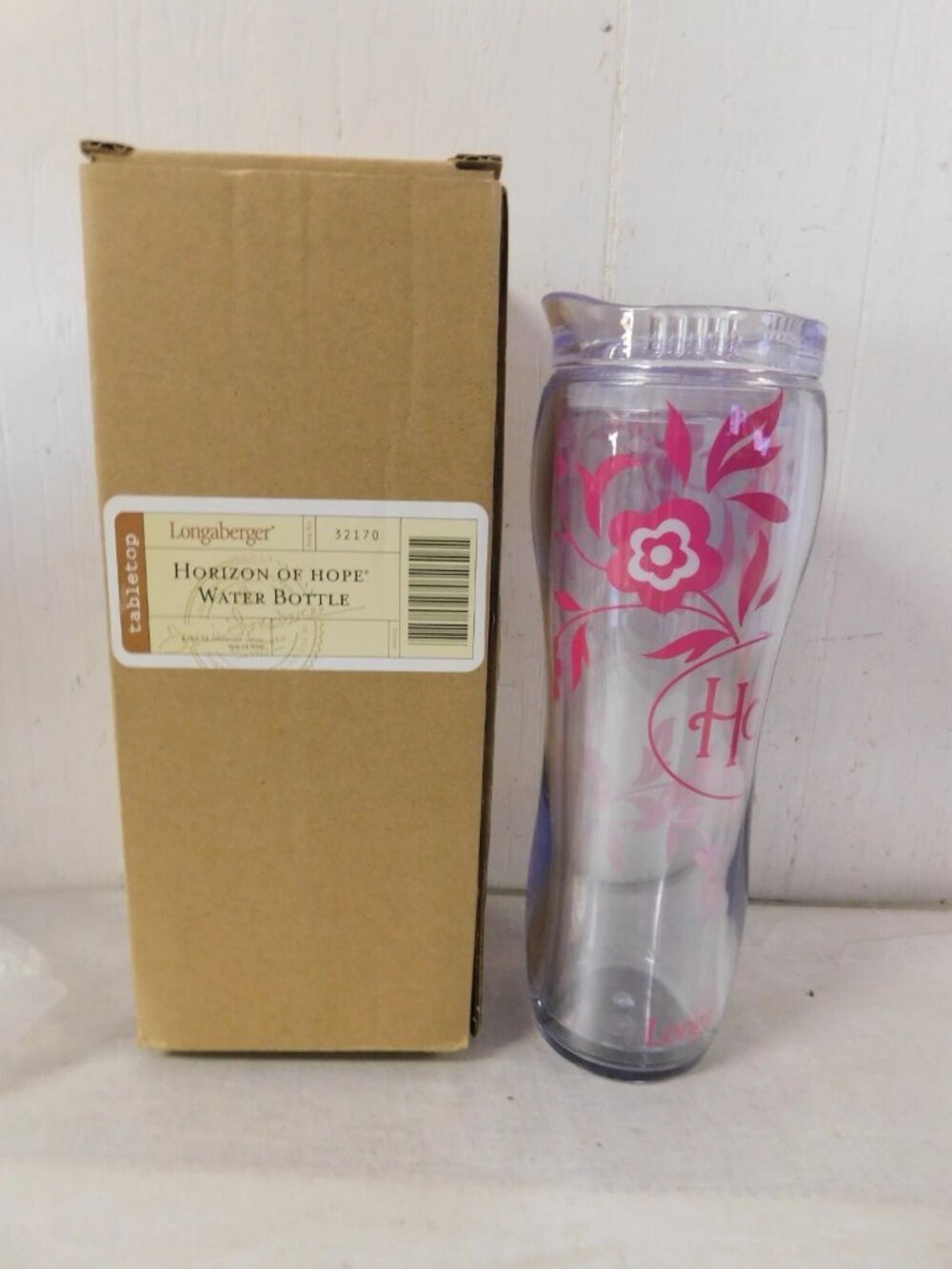 Longaberger Horizon of Hope Water Bottle New in Box # 32170